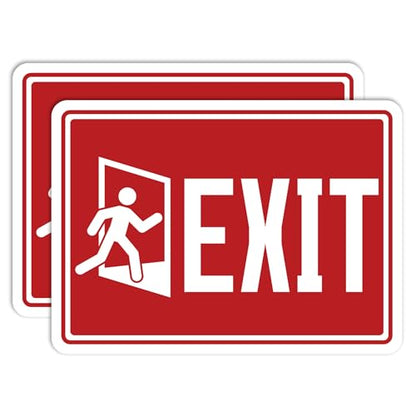 2PCS Emergency Exit Only Signs Sticker,Self Adhesive - color: Exit 463