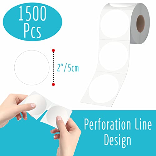 1500 PCS Round Clear Seal Stickers, Transparent Envelope Mail Wafer Seal Self Adhesive Package Circle Label Dots with Perforation Line for Envelopes, Boxes and Gift Packaging (2” in Diameter) - size: 2 inch-1500