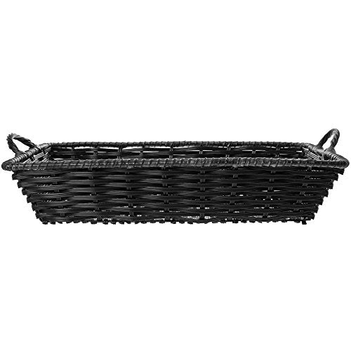 HUBERT Black Storage Basket with Handles - 20"L x 13 1/2"W x 4"H