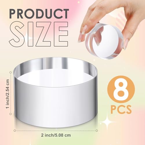 Remerry Acrylic Round Block Display, 8 Pcs, 2 x 2 x 1 Inches - size: 2 x 2 x 1 Inches