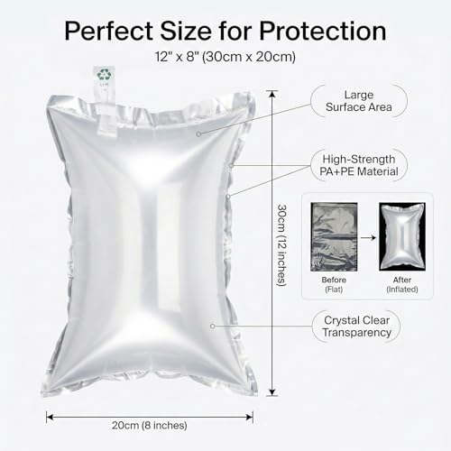 100 Pack Air Pillows for Shipping with Pump, Inflatable Air Bags