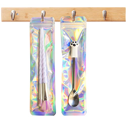 300Count Holographic Beadable Pen Packaging Bag for Small Business,Resealable 2.4x9 inchs Sample Packaging Sealable Packaging Zipper Bags for Jewelry, Cosmetic,Candys - size: 2.4x9inch-300
