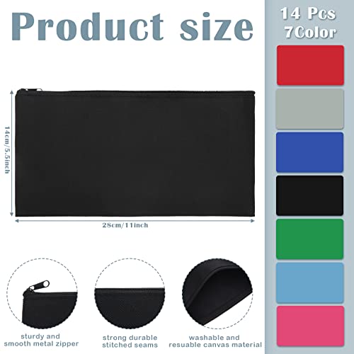 Teling 14 Pack Bank Money Bags with Zipper for Cash, Bright Color - color: Bright Color