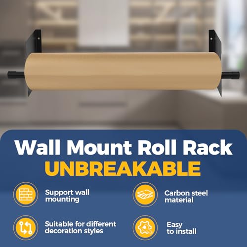 Heavy Duty Adjustable Wall Mount Paper Roll Holder Vinyl, Label 28"-60"