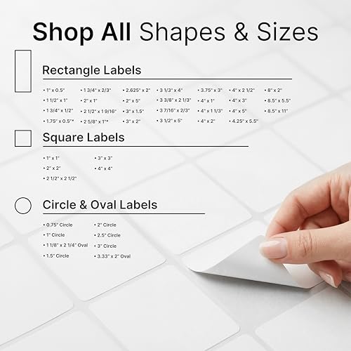 2" X 2" Matte White Printable Labels (30 Sheets, 600 Stickers) - size: 2" X 2"