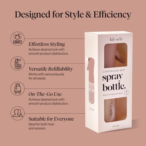 Kitsch Continuous Spray Bottle for Hair – Terracotta, 150ml - color: Terracotta