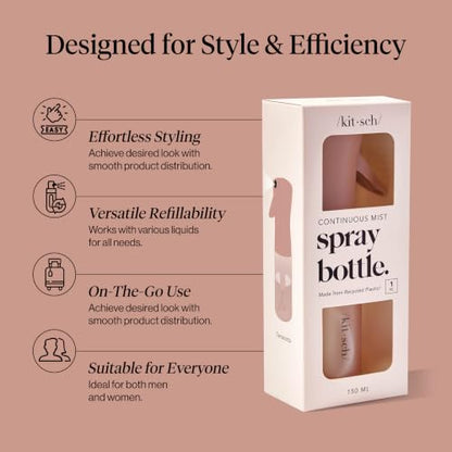 Kitsch Continuous Spray Bottle for Hair – Terracotta, 150ml - color: Terracotta
