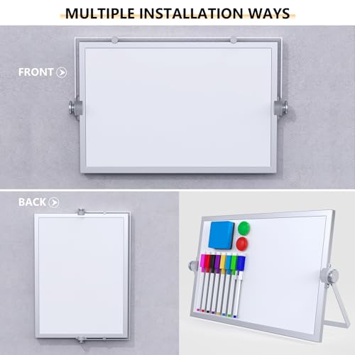 Small Dry Erase White Board,Magnetic Desktop Whiteboard with Stand - size: 12"W x 7.9"H