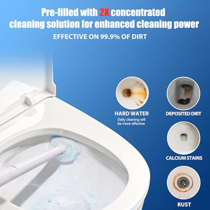 Disposable Toilet Bowl Cleaner Wand and Holder Set with 30 Refills