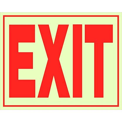 Hillman Glow-in-the-Dark Exit Sign 8" x 11"