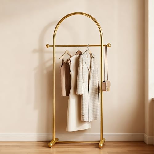 Gold Arch Clothing Rack, Freestanding Metal Garment Rack - color: ‎gold