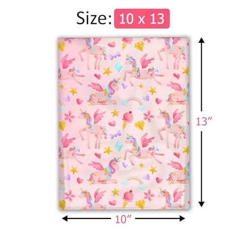 10x13 (100) Rainbow Unicorn Designer Poly Mailers Shipping Envelopes Premium Printed Bags