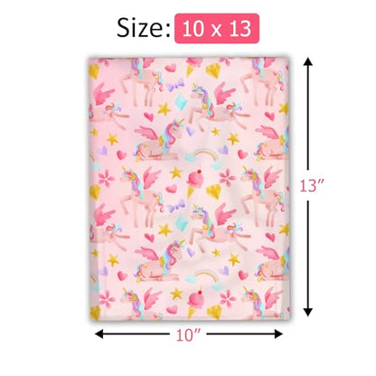 10x13 (100) Rainbow Unicorn Designer Poly Mailers Shipping Envelopes Premium Printed Bags