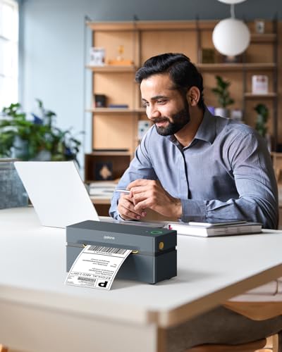 POLONO Bluetooth Thermal Shipping Label Printer, 4x6 Label Printer for Shipping - color: Grey