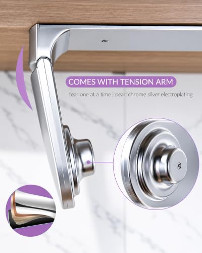 simpletome ONE Hand Paper Towel Holder Under Cabinet (Pearl Chrome Silver) - color: Pearl Chrome Silver