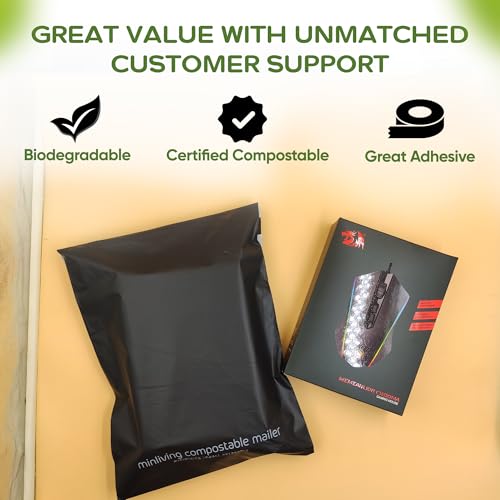 Biodegradable Poly Mailers 10x13, Compostable Shipping Bags 50pk - size: M, 50 Pack