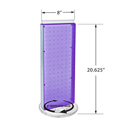 Azar 700508-PUR 8-Inch W by 20-Inch H Revolving Purple Pegboard Counter Unit, Purple - color: Purple, style: Pegboard Only