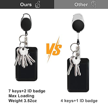 Retractable ID Badge Holder with Breakaway Lanyard,Heavy Duty Badge Reel,Detachable Keychain, Cruise Ship Cards Holder,for Nurse Officer Teacher Security Staff Women Men - color: Black-1, size: 2 Vertical Holders, 2 Oval Reels, 1 Lanyard