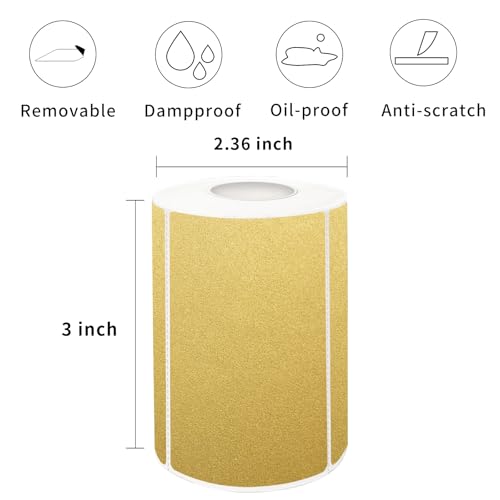 2×3 Inch Removable Thermal Labels,Self-Adhesive Square Direct Thermal Labels,300 Sheets-Brown - color: Brown, size: 2×3 inch