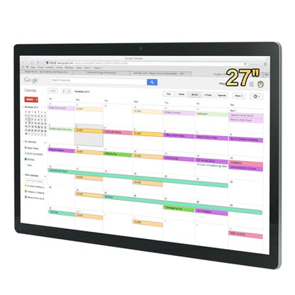 27 inches Touchscreen Digital Calendar & Wall Planners, Smart Whiteboard Calendar for Chore Chart & Work Schedule, Built in Speakers and Camera, Include Wall Mount & Desk Stand - size: 27-inch