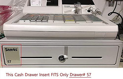 HK SYSTEMS SAM4S Cash Drawer Insert Money Tray Metal wire gripper 57, 5 Bills and 5 Coins, Compatible with Sam4s ER-5200, ER-5240, ER-5215, ER-900 Series, HK-7200 HK-7240, HK-7215 Series - size: Tray-57M