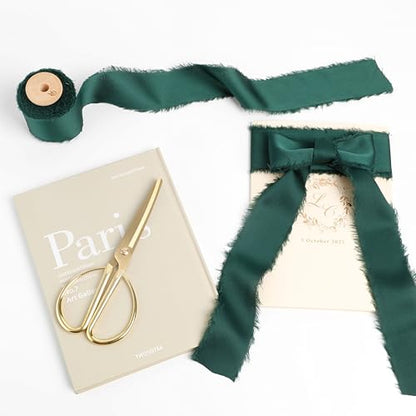 Silk Satin Ribbon 1-1/2 Inch x 30 Yards Ivory & Sage & Dark Green - color: Ivory& Sage Green& Dark Green