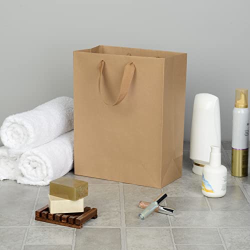 Prime Line Packaging Small Brown Gift Bags with Handles, 6x3x9 In, 50 Pack - size: 1 Count (Pack of 50)