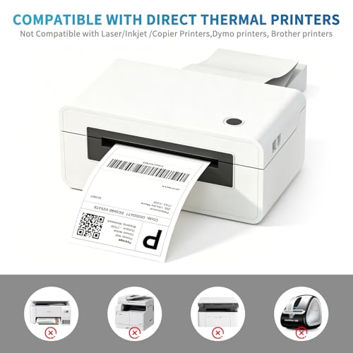 9527 Product Fanfold 4 x 6 Direct Thermal Labels White Perforated Shipping Labels, 1000 Label per Stack,1 Stack - color: White, size: 1 Stacks | 1000 Labels