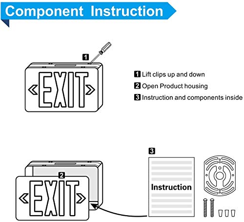 SPECTSUN 8 Pack LED Exit Emergency Light Combo with Battery Backup-US Standard Commercial Corded Emergency Exit Sign Lights for Home Power Failure,UL 924 Certified for Emergency Lighting - size: 8 Pack
