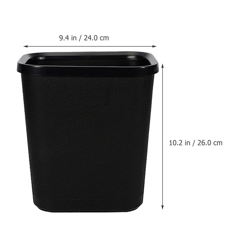 IMIKEYA Open Trash can Plastic Garbage can Wastebasket for Bathroom Bedroom Office Hotel 10.23 X 9.44 X 6.49 in Black - color: Black, size: 26X24CM
