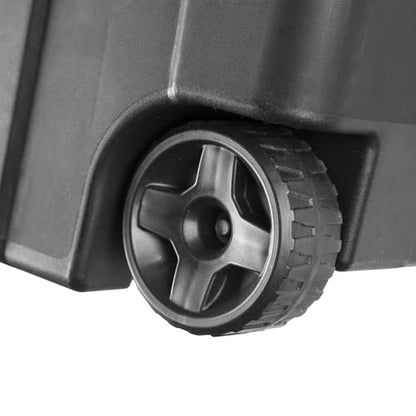 40-gallon wheeled plastic storage boxes with handles, black, 2-pack