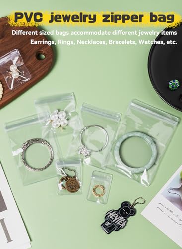 100Pcs Anti Tarnish Jewelry Bags Clear Pvc Jewelry Storage Pouches with Zipper Plastic Packing for Earrings (Clear Pvc Ring Bag 1.58x2.37 in) - color: 100Pcs Clear Pvc Ring Bag 1.58x2.37 in