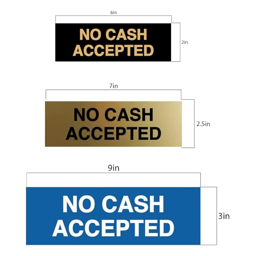 Basic No Cash Accepted Sign (Black) - Small - color: Black, size: 2 x 6" - Small (1 Pack)