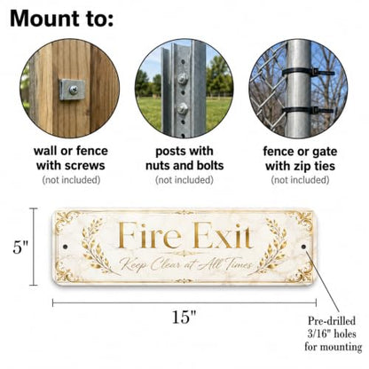 Fire Exit Luxe Gold Business Sign - style: Fire Exit