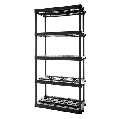 Plano 5-Shelf Plastic Storage Shelves, 73” x 36” x 18”, 750lb Capacity, Pantry, Office, Closet and Garage Shelves, Easy to Assemble, Durable Plastic Shelving Unit - size: 5-Shelf 750lb