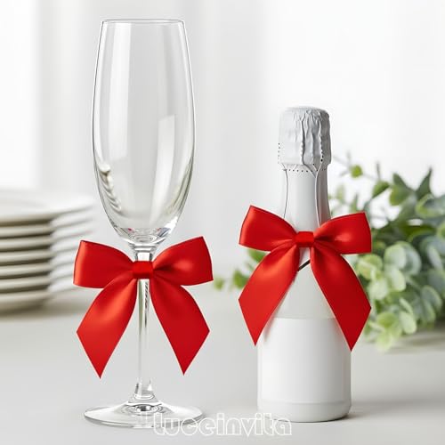 3.5" Red Satin Ribbon Bows (50 Packs) - color: Red, size: 3.5 Inch - 50pcs