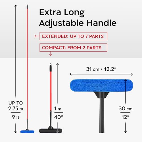 Tyroler Professional Telescopic Window Squeegee for Home, 12"-110"