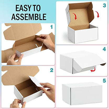 Shipping Boxes 6x4x3 inches, Small Boxes for Packaging 25 Pack - color: White, size: 6x4x3 Inches