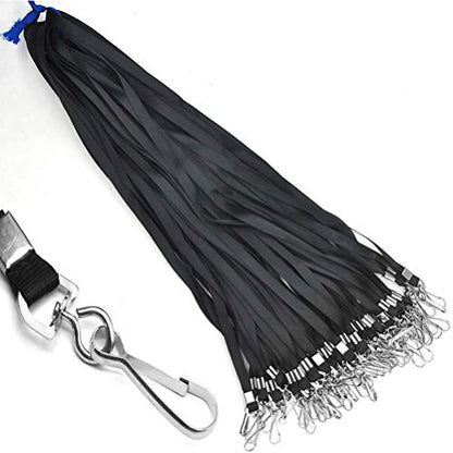 Beebel Blue Lanyards 100 Pcs Lanyard for Id Badges Flat Lanyard with Badge Clip with J-Hook - color: Blue, size: 100 Pack