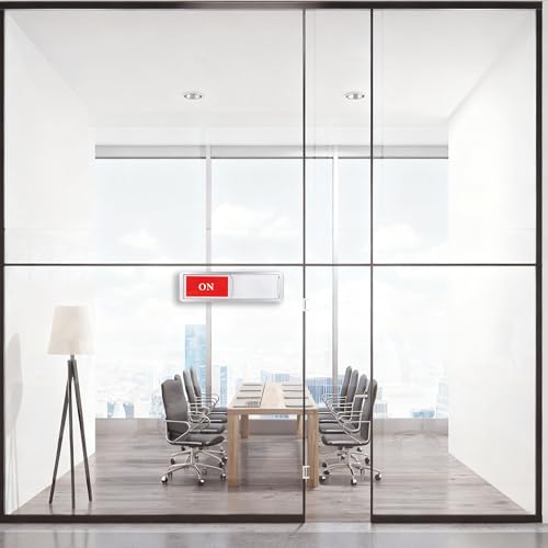 ON OFF Sign,Sliding Status Sign for Home Office Bathroom Conference Room - color: Silver On Off