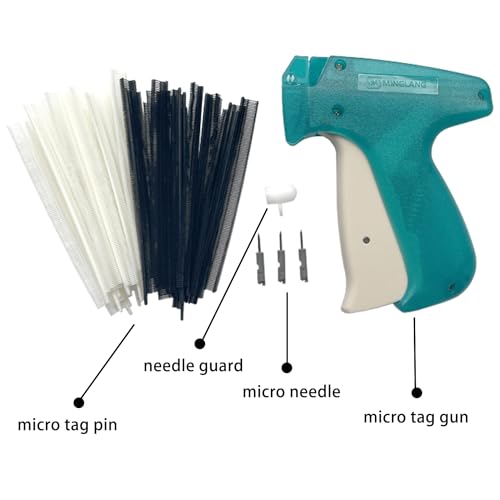 Micro Tagging Gun - Simple & Easy Sewing Kit With 3 Needles & 1800 White & Black Fine Fasteners for Quilting, Sweing, Hemming & Wrinkle Design