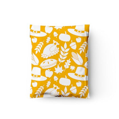 10x13 (100) Thanksgiving Fall Designer Poly Mailers Waterproof Self Sealing Tear Resistant Polymailers Shipping Envelopes Premium Printed Bags For Small Businesses - color: Thanksgiving, size: 10x13