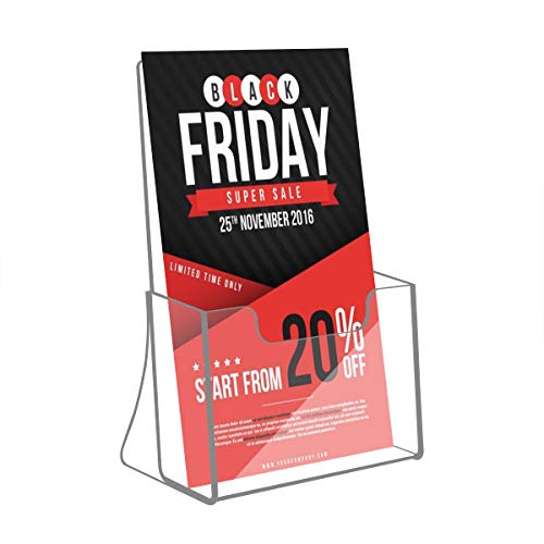 NIUBEE Acrylic Bi-Fold Brochure Holder 8.5 x 5.5, Flyer Holder Stand,2 Pack - size: 8.5" x 5.5", style: 2 Pack