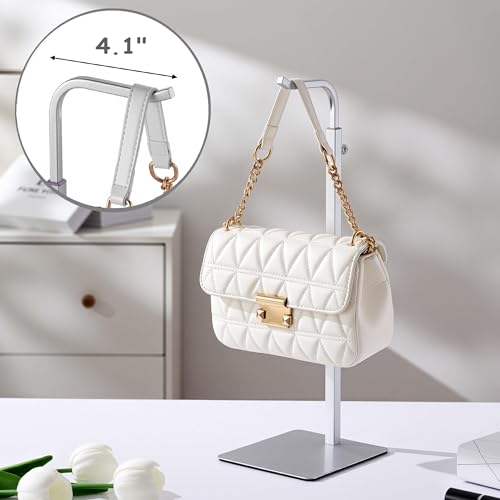3-Pack Adjustable Tabletop Purse & Banner Display Stands, Silver - color: Silver