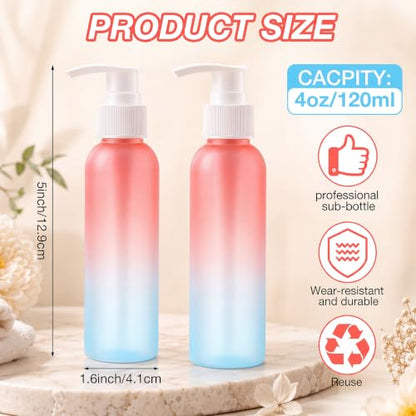 Nuenen 48 Pcs 4oz/120ml Lotion Bottles with Pump, Pink Blue Gradient - color: Pink Blue Gradient