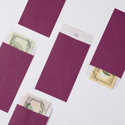 Mr. Pen- 100 Purple Cash Envelopes, 6.5" x 3.5", Money Saving Challenge - color: Purple, size: 100 Pack