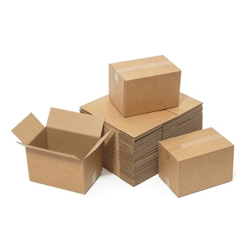 Mefleet 6x4x4" Shipping Boxes 50 Pack Small Corrugated Cardboard Box Brown - size: 6x4x4 inches (50 Pack)