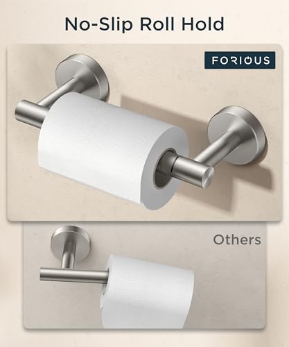 FORIOUS Commercial Toilet Paper Holder Wall Mount Bathroom Tissue Holder - color: Stainless Steel