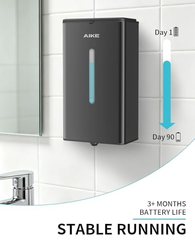 AIKE Heavy Duty Automatic Soap Dispenser,33.8oz for Bathroom,Matteblack - color: Matteblack Stainless Steel