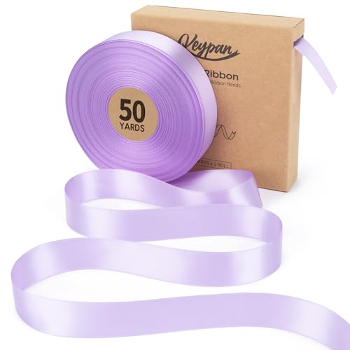 Keypan Lavender Satin Ribbon, 1 Inch, 50 Yards - color: Lavender, size: 1"